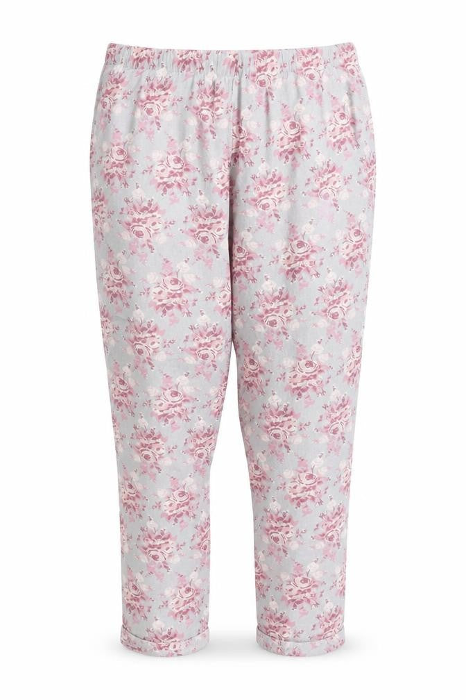 H&M Womens Blue Floral  Trousers  Size L L25 in