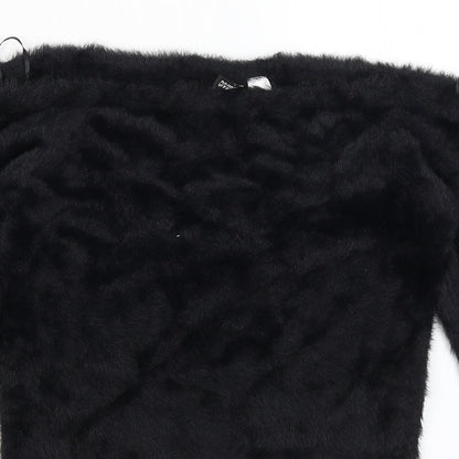Divided Womens Black   Pullover Jumper Size M