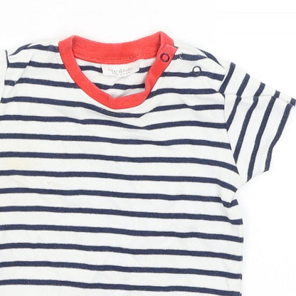 Next Baby White Striped  Romper One-Piece Size 6-9 Months