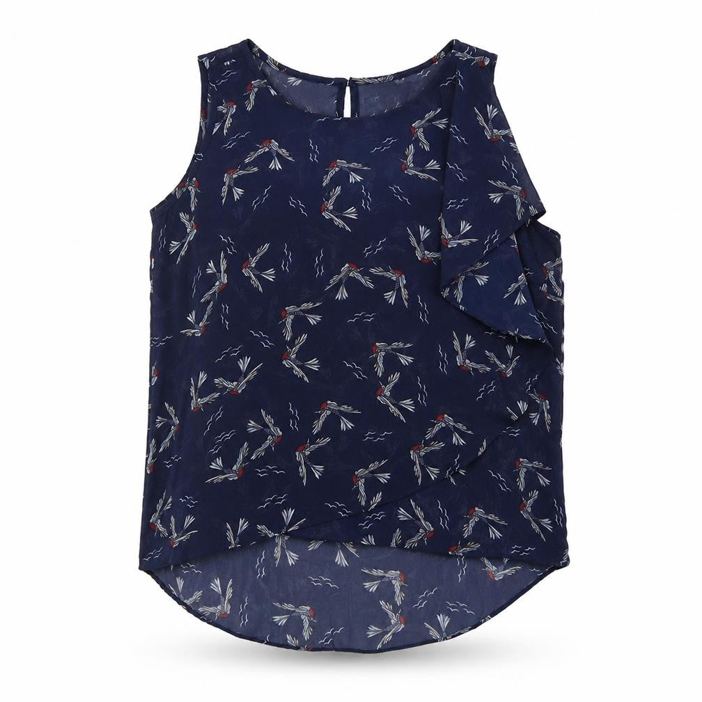 Therapy Womens Blue   Basic Blouse Size 14  - Birds
