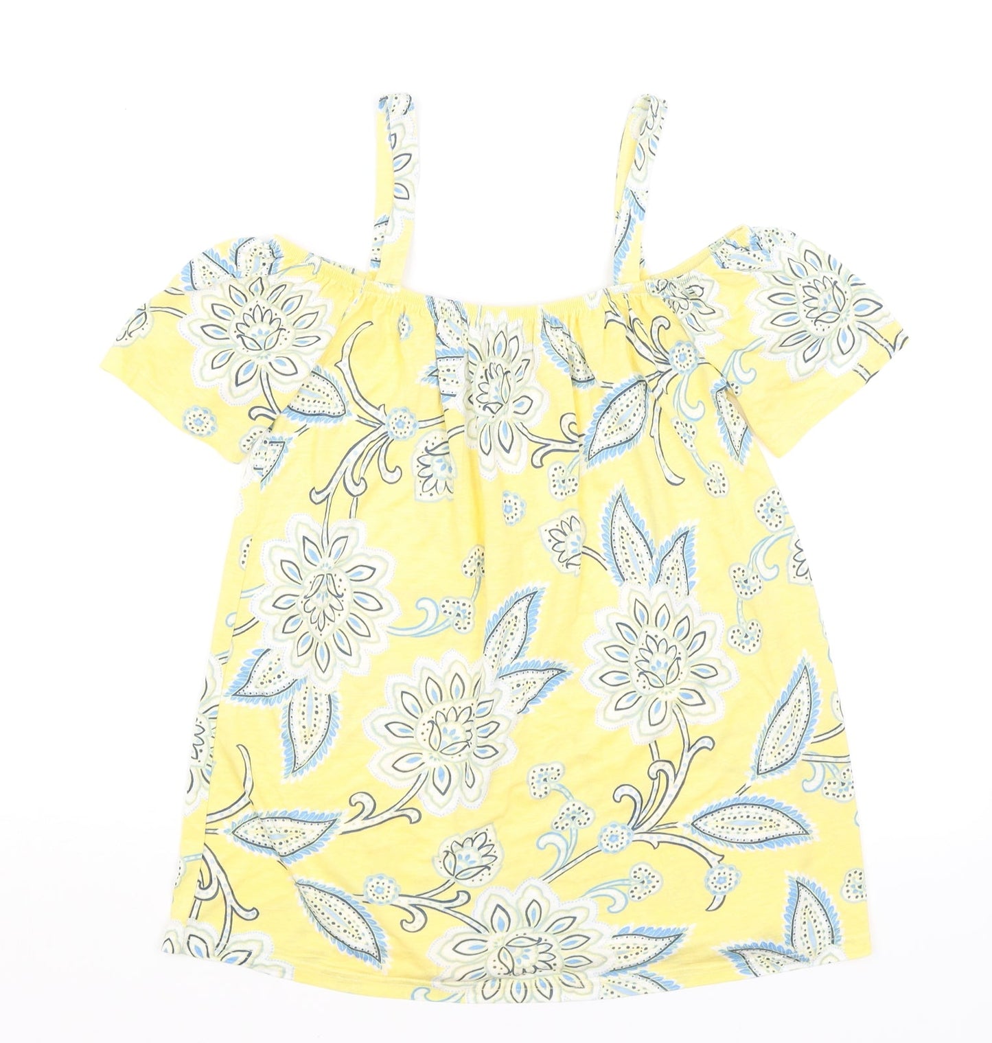Dorothy Perkins Womens Yellow Paisley  Basic Blouse Size 8
