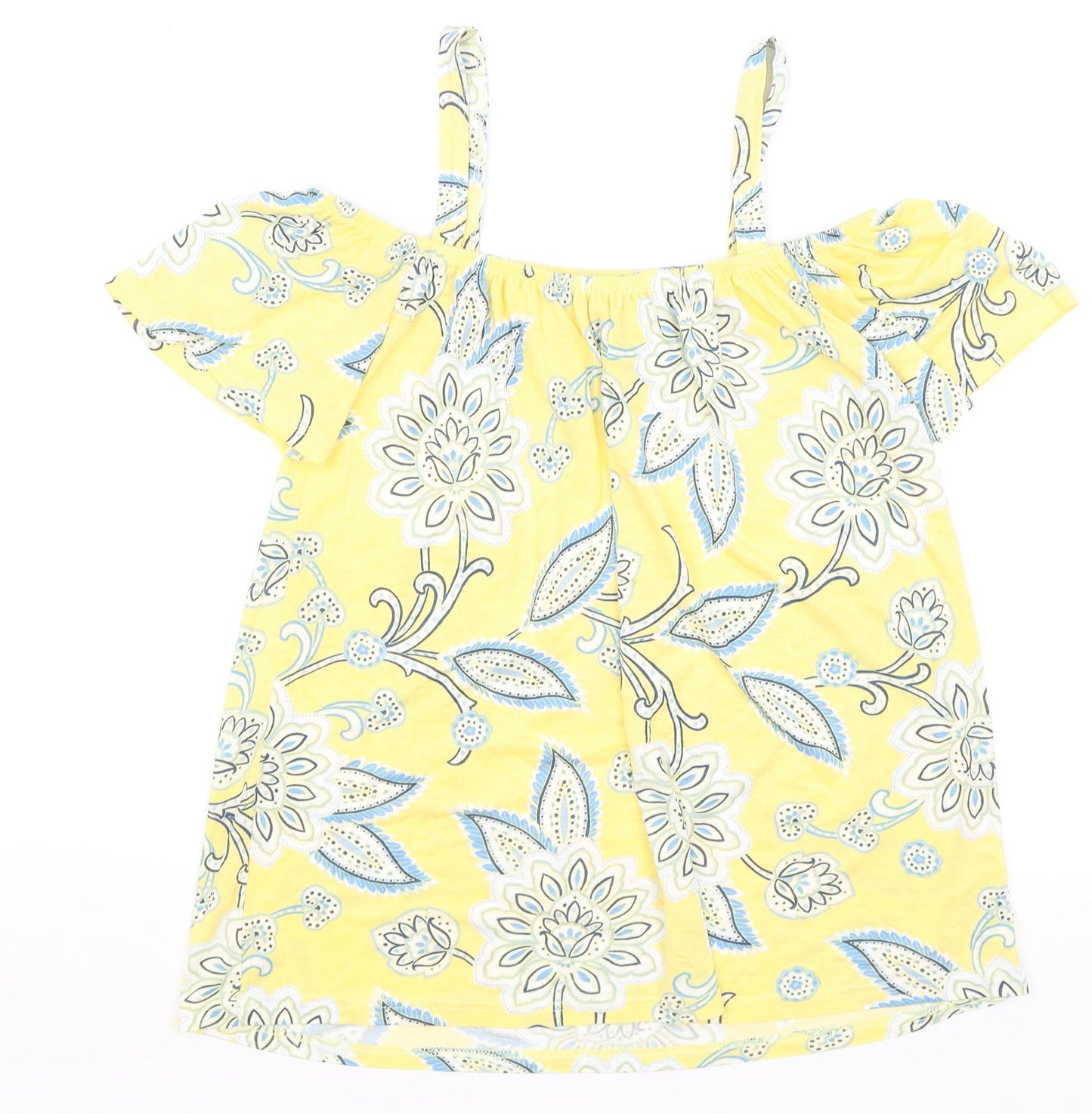 Dorothy Perkins Womens Yellow Paisley  Basic Blouse Size 8