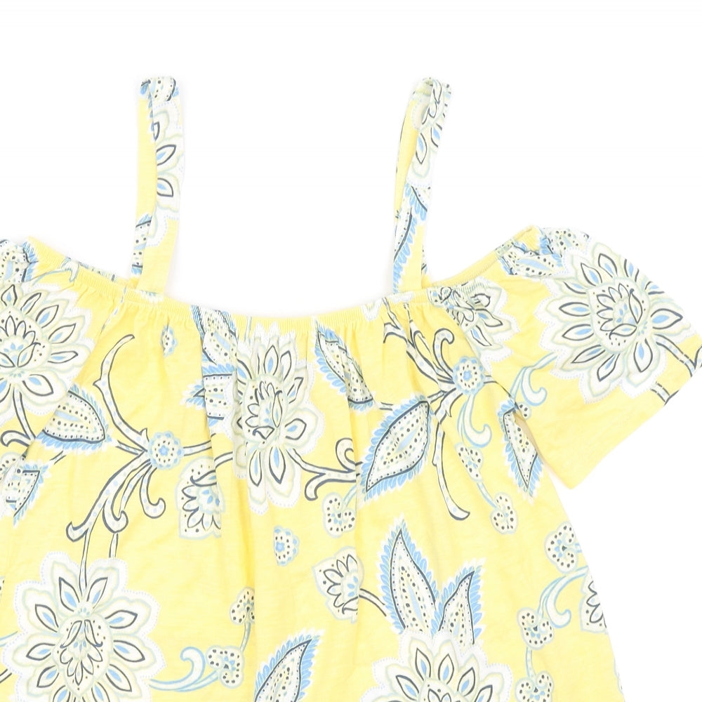 Dorothy Perkins Womens Yellow Paisley  Basic Blouse Size 8