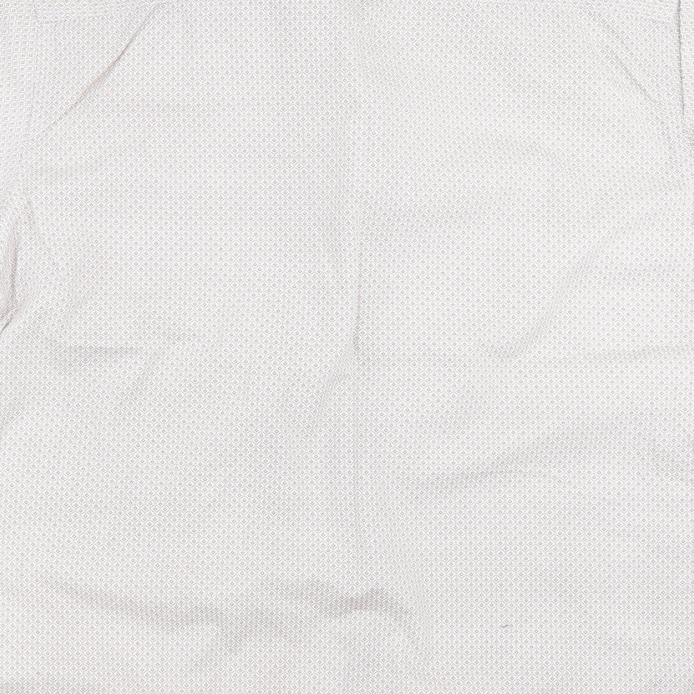 Easy Mens Brown Geometric   Button-Up Size L