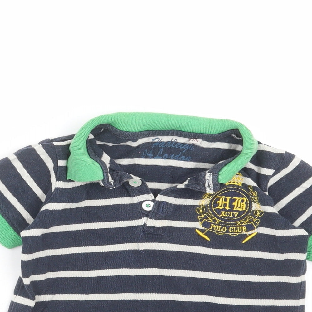 Hadleigh London Boys Blue Striped  Basic Polo Size 2-3 Years