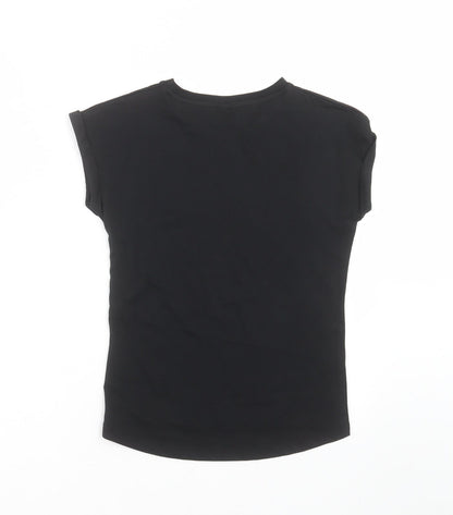Tu Girls Black   Basic T-Shirt Size 9 Years  - Santa Squad
