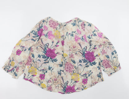Preloved H&M Womens Multicoloured Floral  Basic Blouse Size 8 - Back