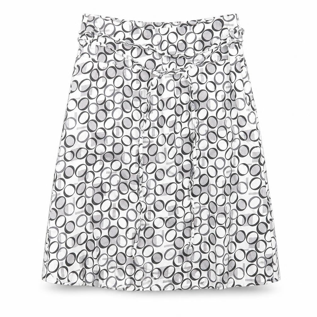 VERO MODA Womens White Geometric  A-Line Skirt Size 10