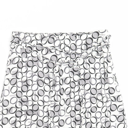 Vero Moda Womens White Geometric  A-Line Skirt Size 10
