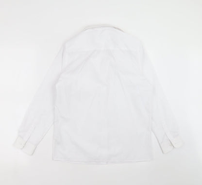 Preloved Marks and Spencer Boys White   Basic Button-Up Size 13-14 Years  - school - Back