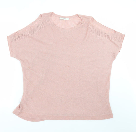 NEXT Womens Pink  Knit Pullover Jumper Size XL  - cold Shoulder