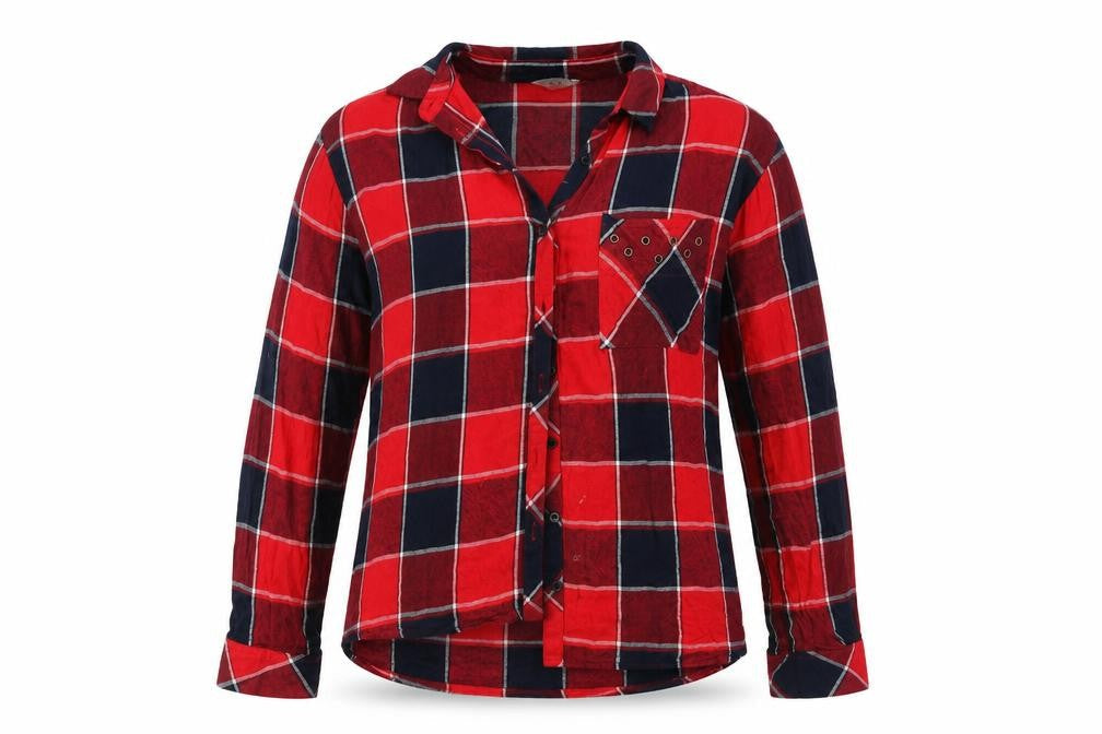 Matalan Girls Red Check Flannel Top Pyjama Top Size 13 Years