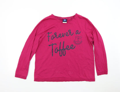 Preloved Everton Womens Pink   Basic T-Shirt Size 12  - Everton Forever a Toffee - Front