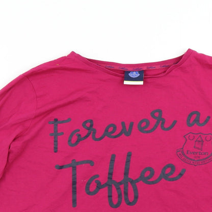 Preloved Everton Womens Pink   Basic T-Shirt Size 12  - Everton Forever a Toffee - Detail