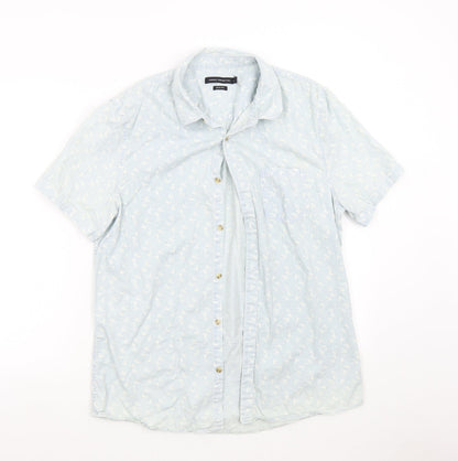 Preloved French Connection Mens Blue    Button-Up Size L  - Swallows - Front