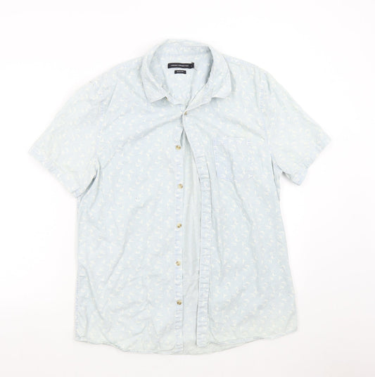 French Connection Mens Blue    Button-Up Size L  - Swallows