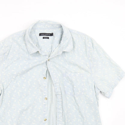 Preloved French Connection Mens Blue    Button-Up Size L  - Swallows - Detail