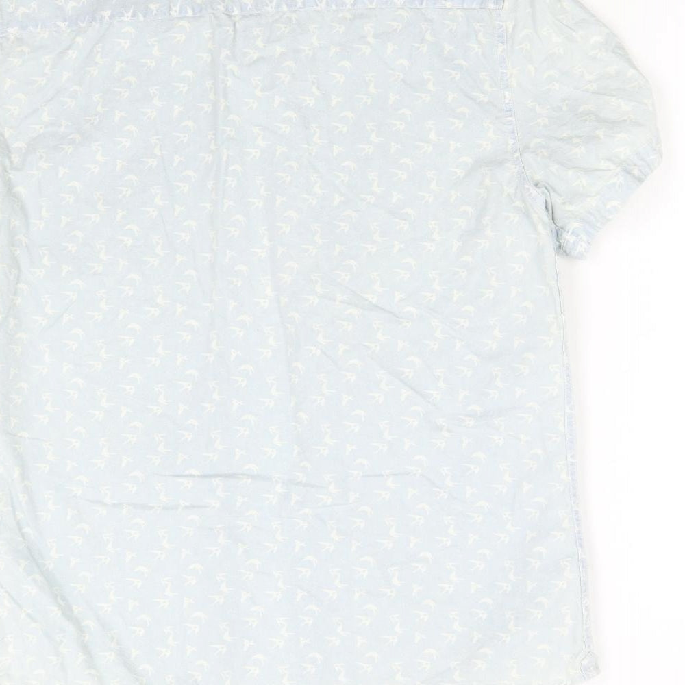 French Connection Mens Blue    Button-Up Size L  - Swallows