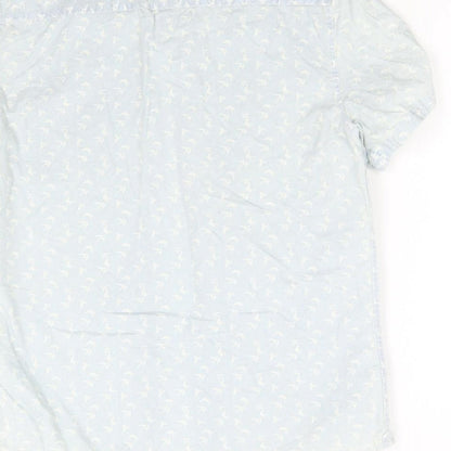 Preloved French Connection Mens Blue    Button-Up Size L  - Swallows - Label