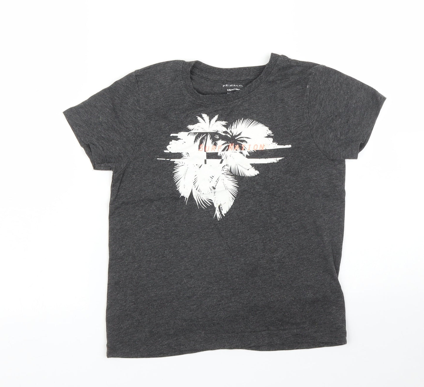 Primark Boys Grey   Basic T-Shirt Size 5 Years