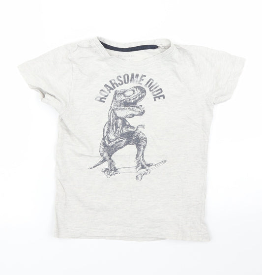 Primark Boys Beige  Rayon Basic T-Shirt Size 5 Years