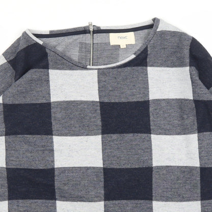 Next Womens Blue Check  Basic Blouse Size 6