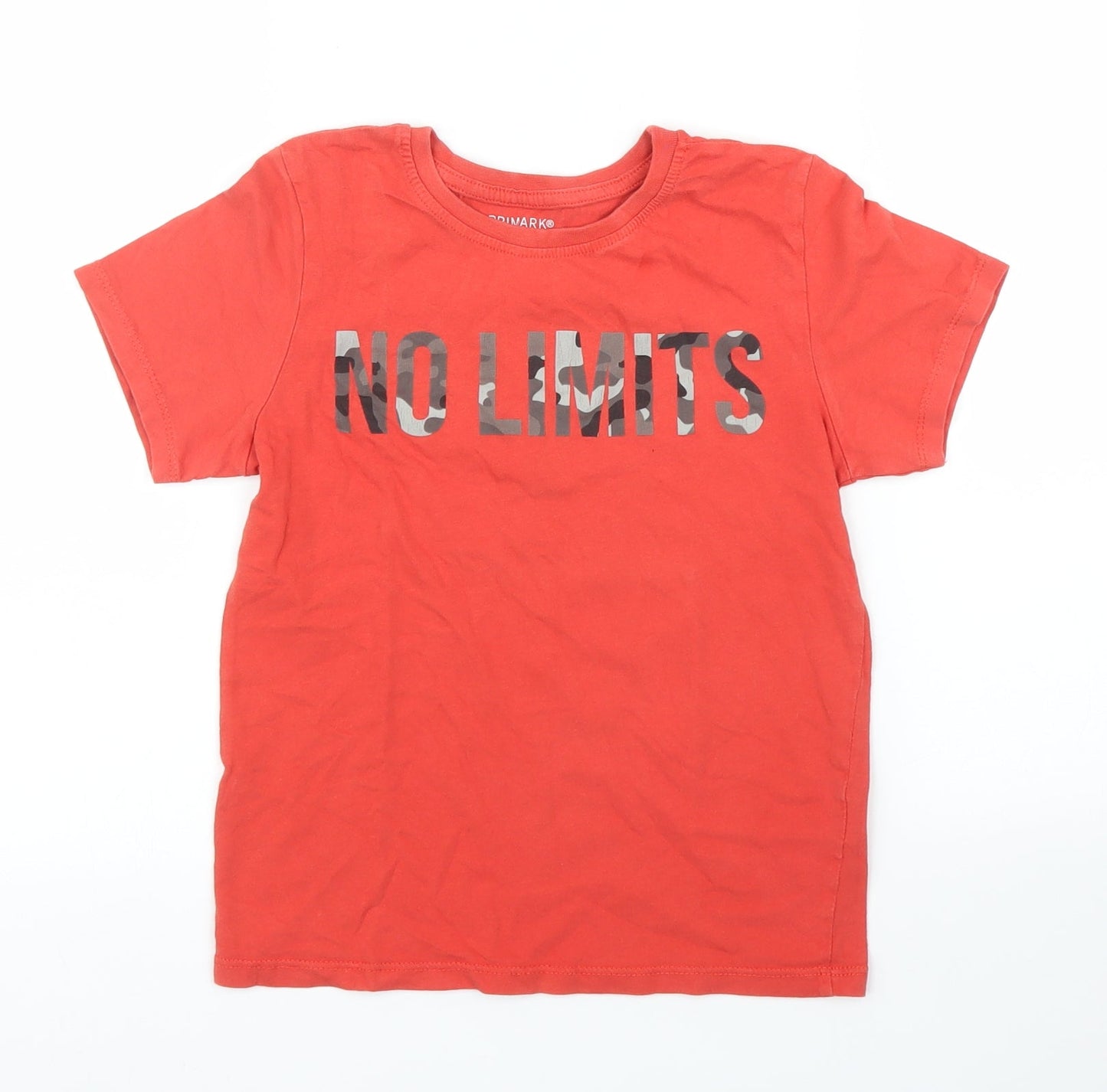 Primark Boys Red   Basic T-Shirt Size 7 Years