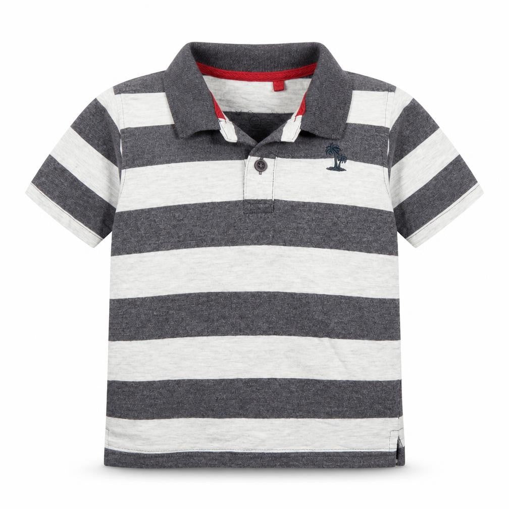 Hullabaloo Boys Grey Striped  Basic Polo Size 5 Years