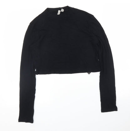 Preloved ASOS Womens Black   Cropped Blouse Size 16 - Front