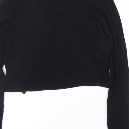 Preloved ASOS Womens Black   Cropped Blouse Size 16 - Label