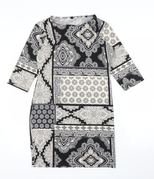 Preworn Womens Beige Paisley  A-Line  Size 14