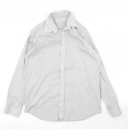 St Michael Mens Grey Button-Up Size 15.5