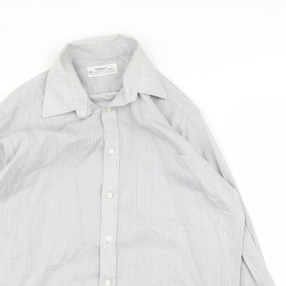 St Michael Mens Grey Button-Up Size 15.5