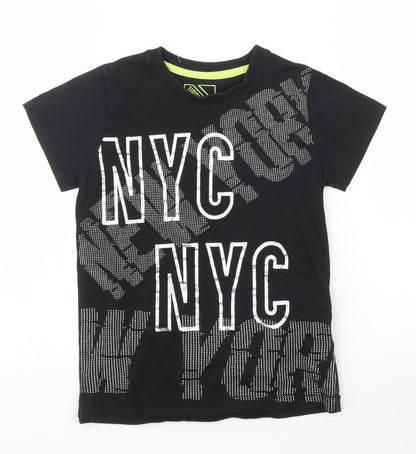 Matalan Girls Black   Basic T-Shirt Size 7 Years