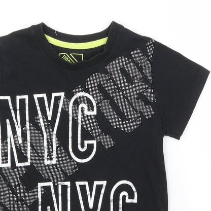 Matalan Girls Black   Basic T-Shirt Size 7 Years