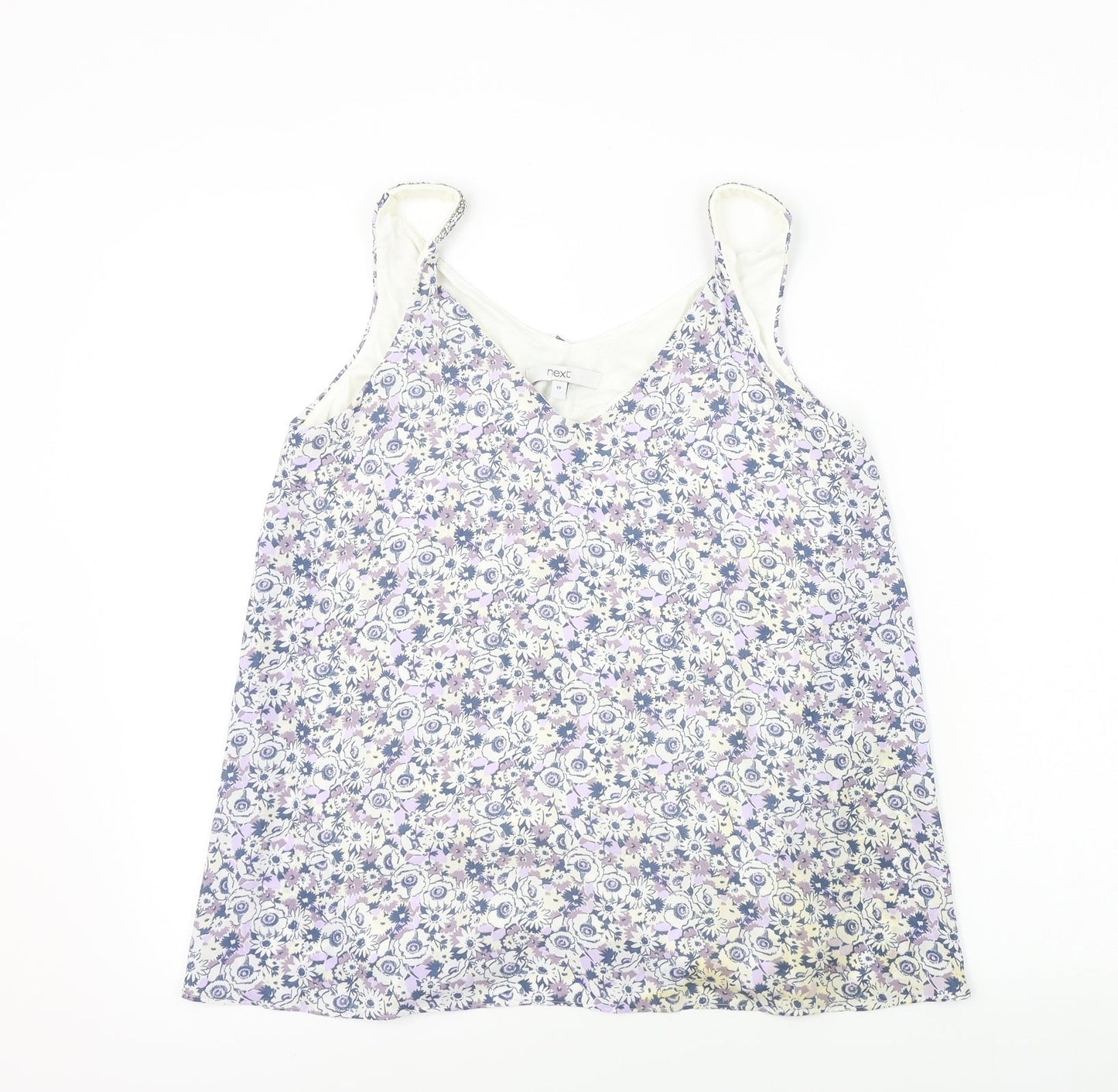 NEXT  Womens White Floral  Basic Tank Size 10