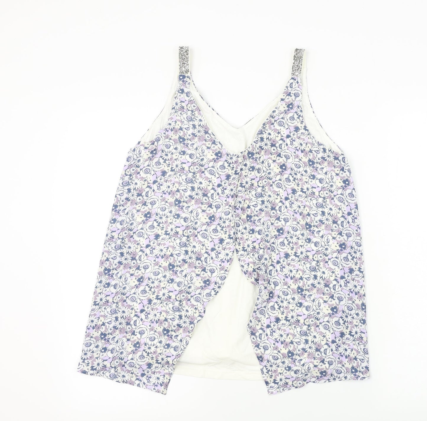 NEXT  Womens White Floral  Basic Tank Size 10