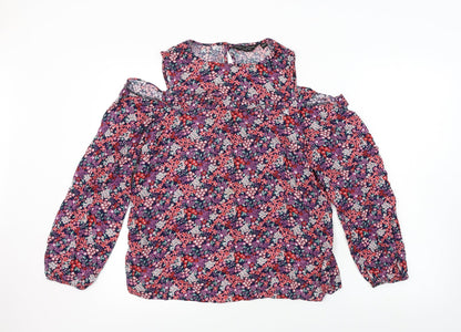 Dorothy Perkins  Womens Pink Floral  Basic Blouse Size 10