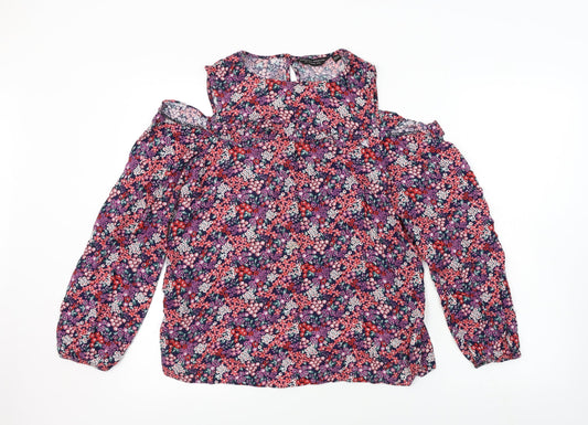 Dorothy Perkins  Womens Pink Floral  Basic Blouse Size 10