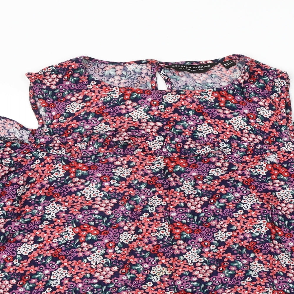 Dorothy Perkins  Womens Pink Floral  Basic Blouse Size 10