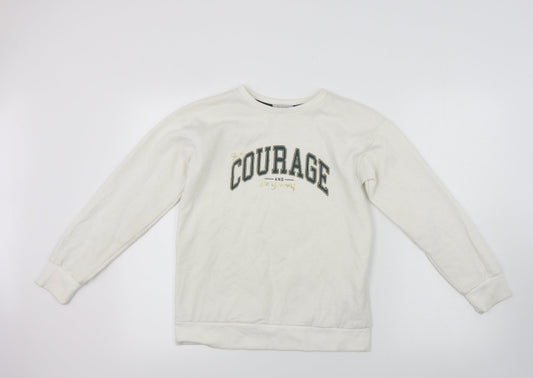 Primark  Girls White   Pullover Jumper Size 11-12 Years