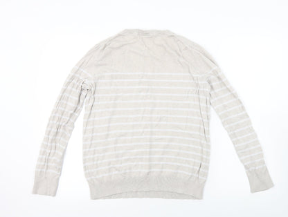 Gap Mens Beige Striped  Pullover Jumper Size M