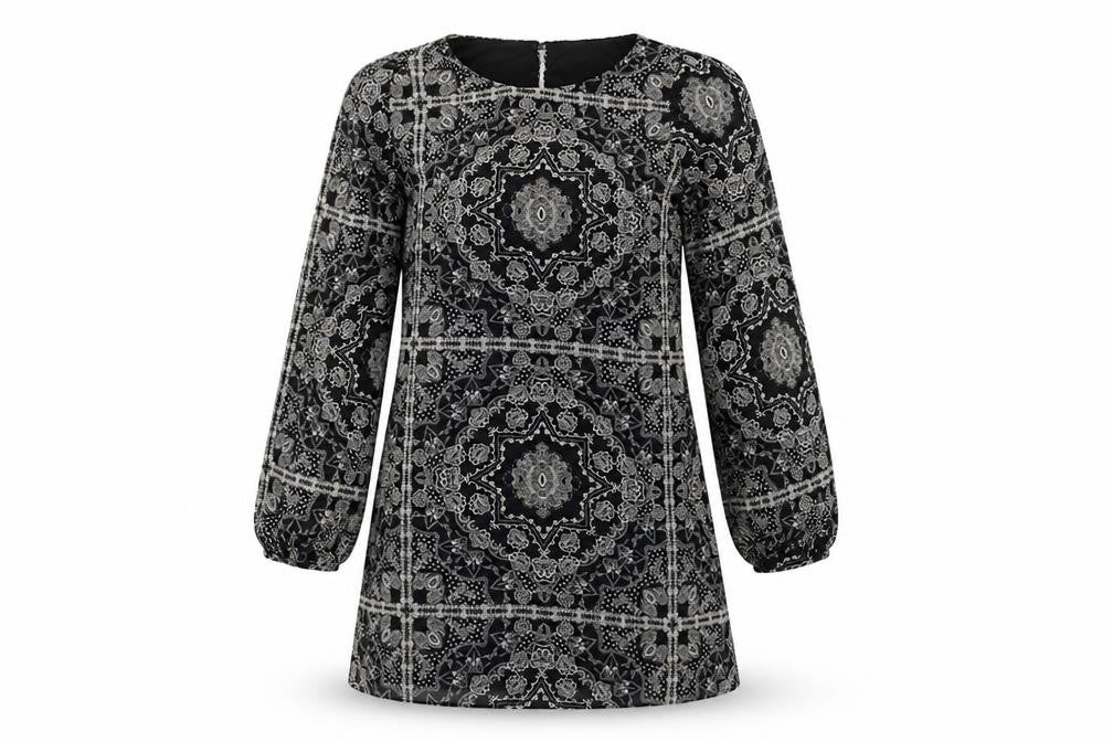 Atmosphere  Womens Black Geometric  A-Line  Size 10