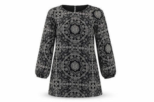 Atmosphere  Womens Black Geometric  A-Line  Size 10
