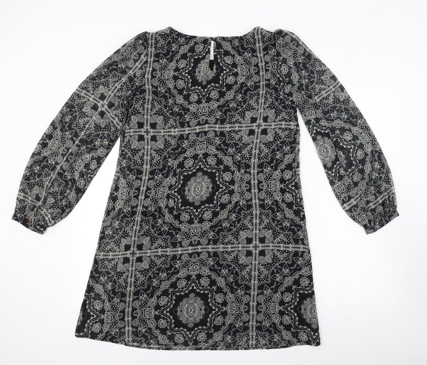 Atmosphere  Womens Black Geometric  A-Line  Size 10