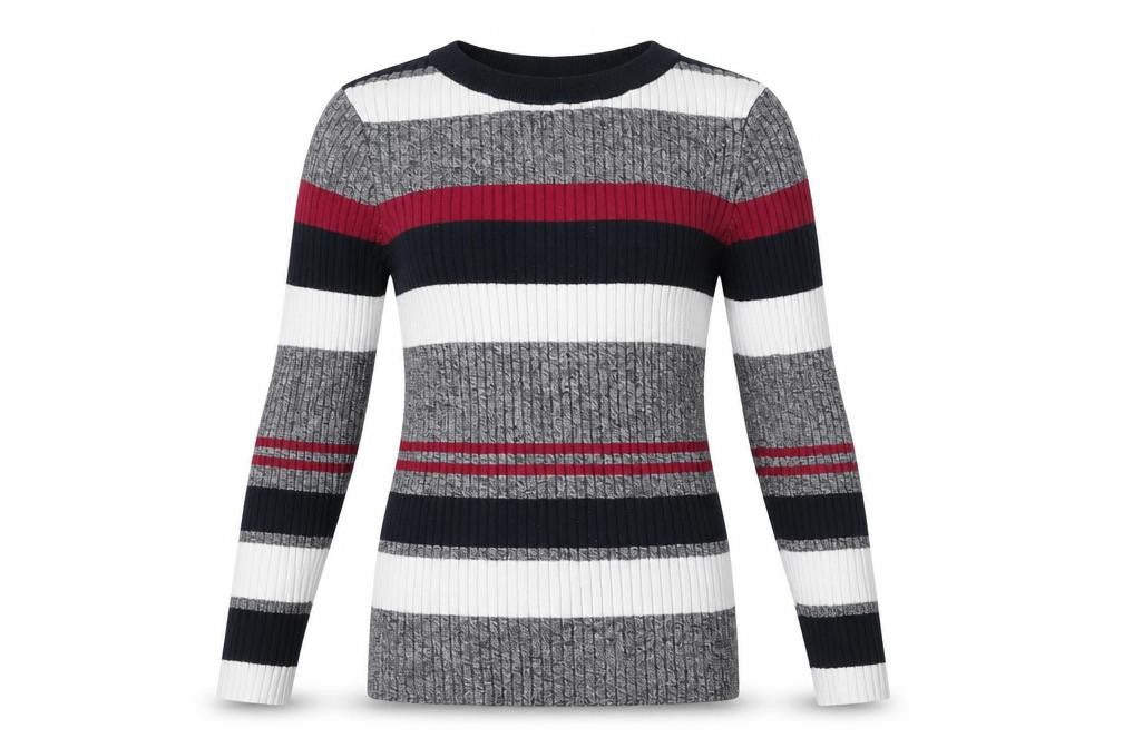 H&M  Girls Grey Striped  Pullover Jumper Size XS