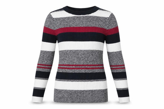 H&M  Girls Grey Striped  Pullover Jumper Size XS