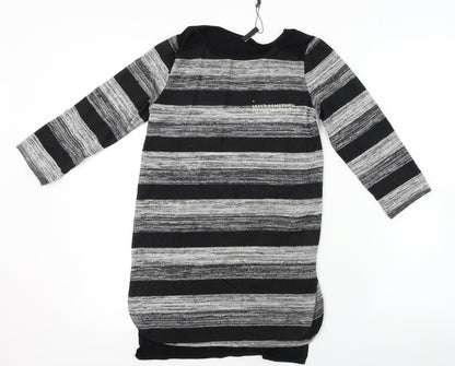 Stradivarius  Womens Grey Striped  Basic T-Shirt Size S