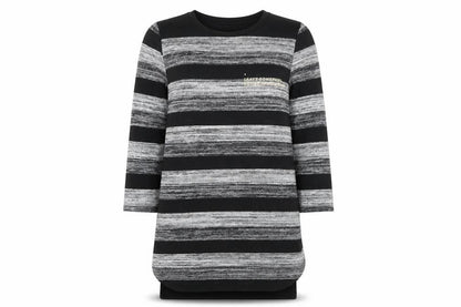 Stradivarius  Womens Grey Striped  Basic T-Shirt Size S