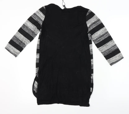 Stradivarius  Womens Grey Striped  Basic T-Shirt Size S